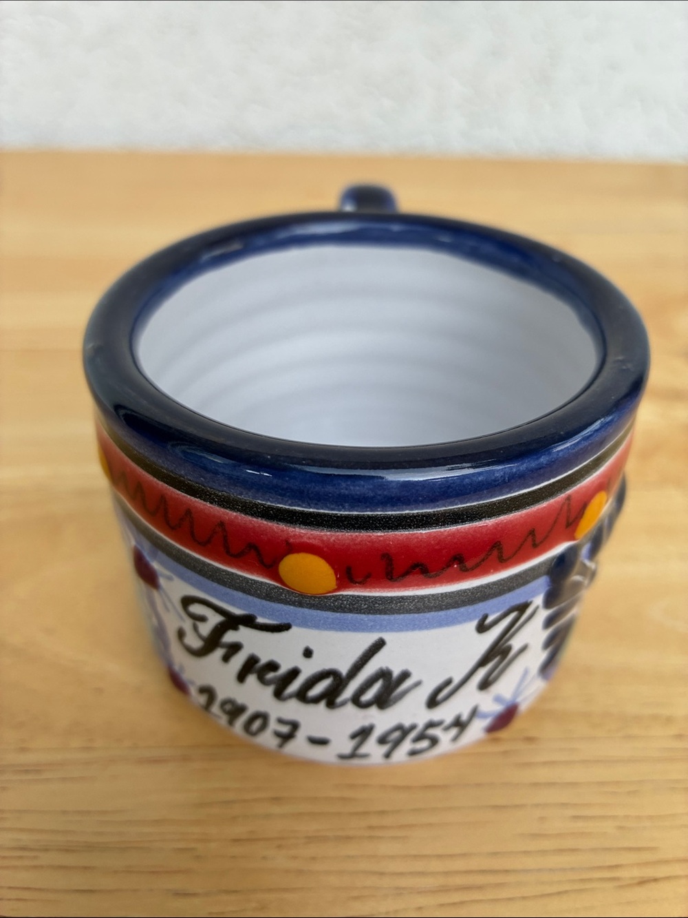 Frida Kahlo commemorative mexican pottery mug